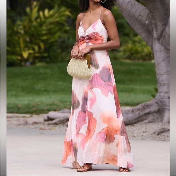 🔴 Express floral pleated maxi dress size xl - Picture 2 of 12